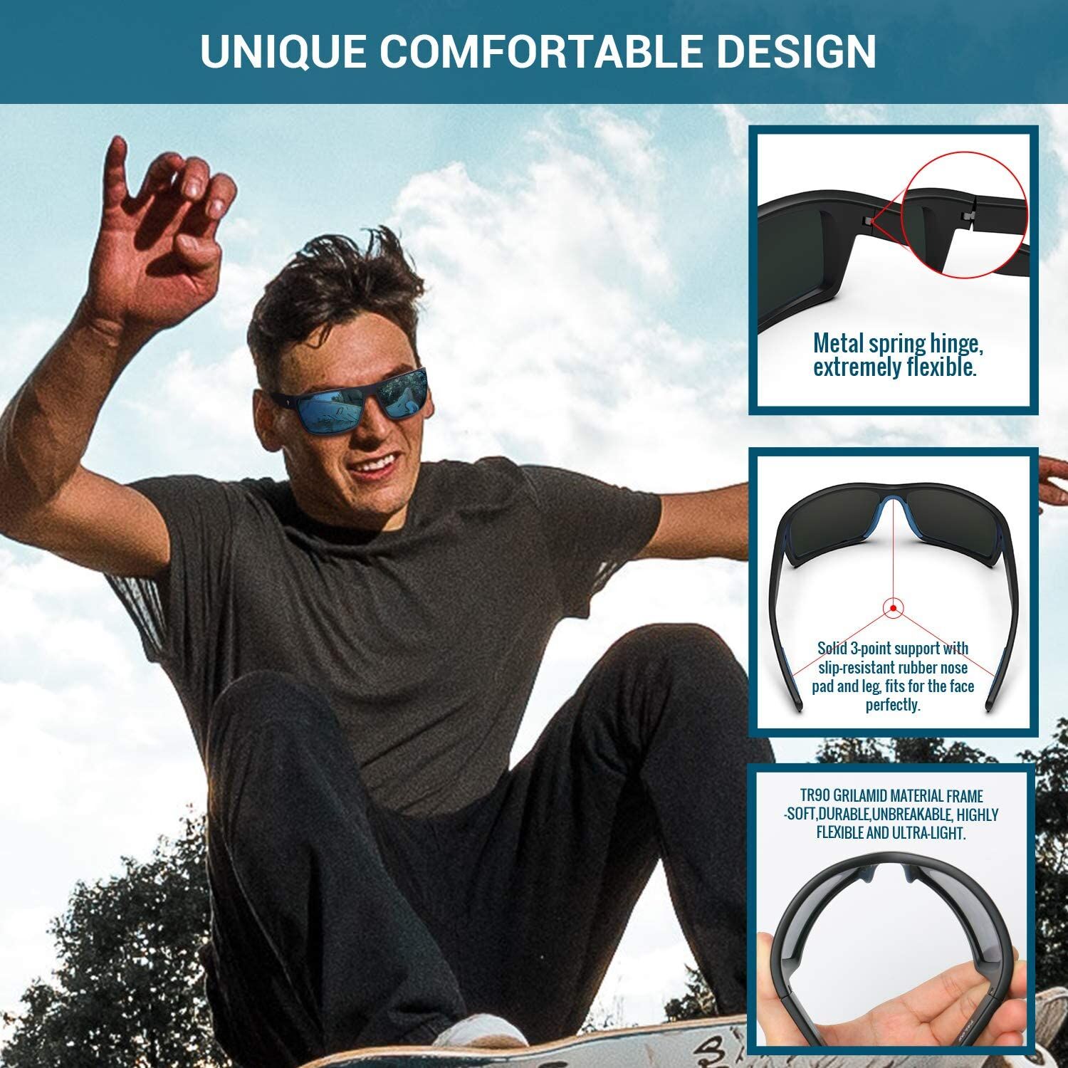 TOREGE TR24 Sports Polarized Sunglasses – Unisex - Image 9