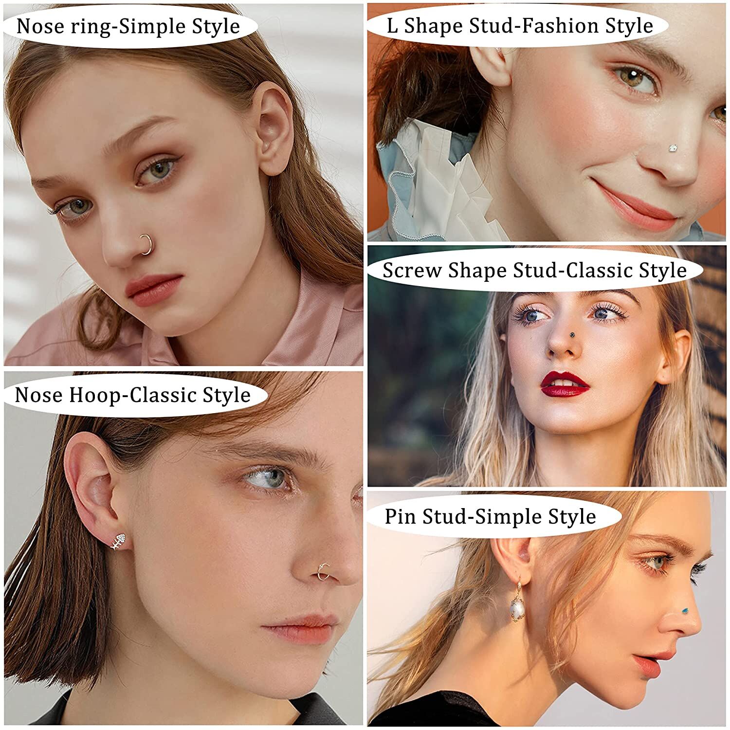 ONESING 35–70 PCS 18G/20G Nose Rings Set – Buy Online at AbmarketX