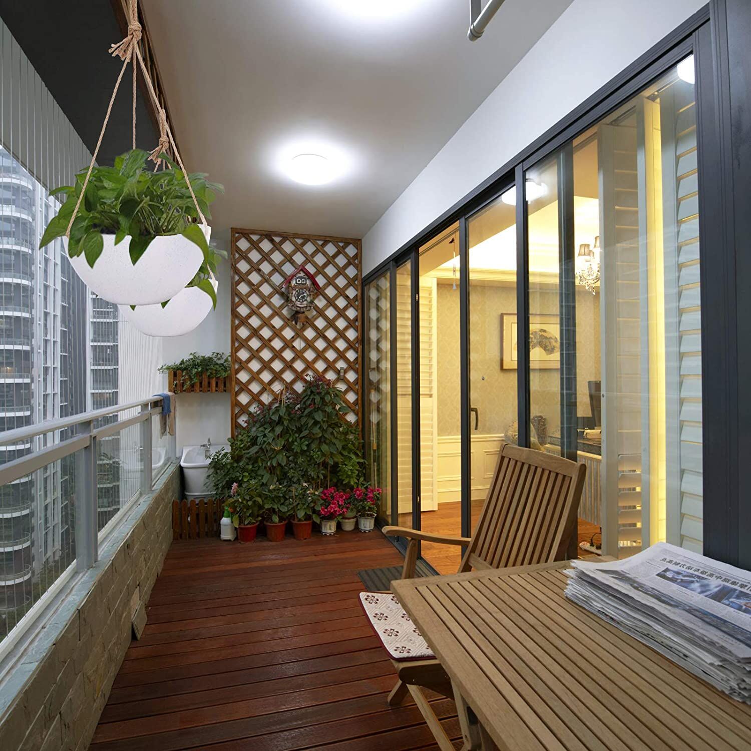 ERIA 4‑Pack 10 inch Speckled White Hanging Planter Basket - Image 7