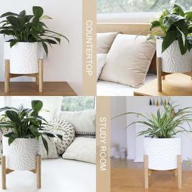 LA JOLIE MUSE 7.3″ Ceramic Planter with Wood Stand – Buy Online at AbmarketX