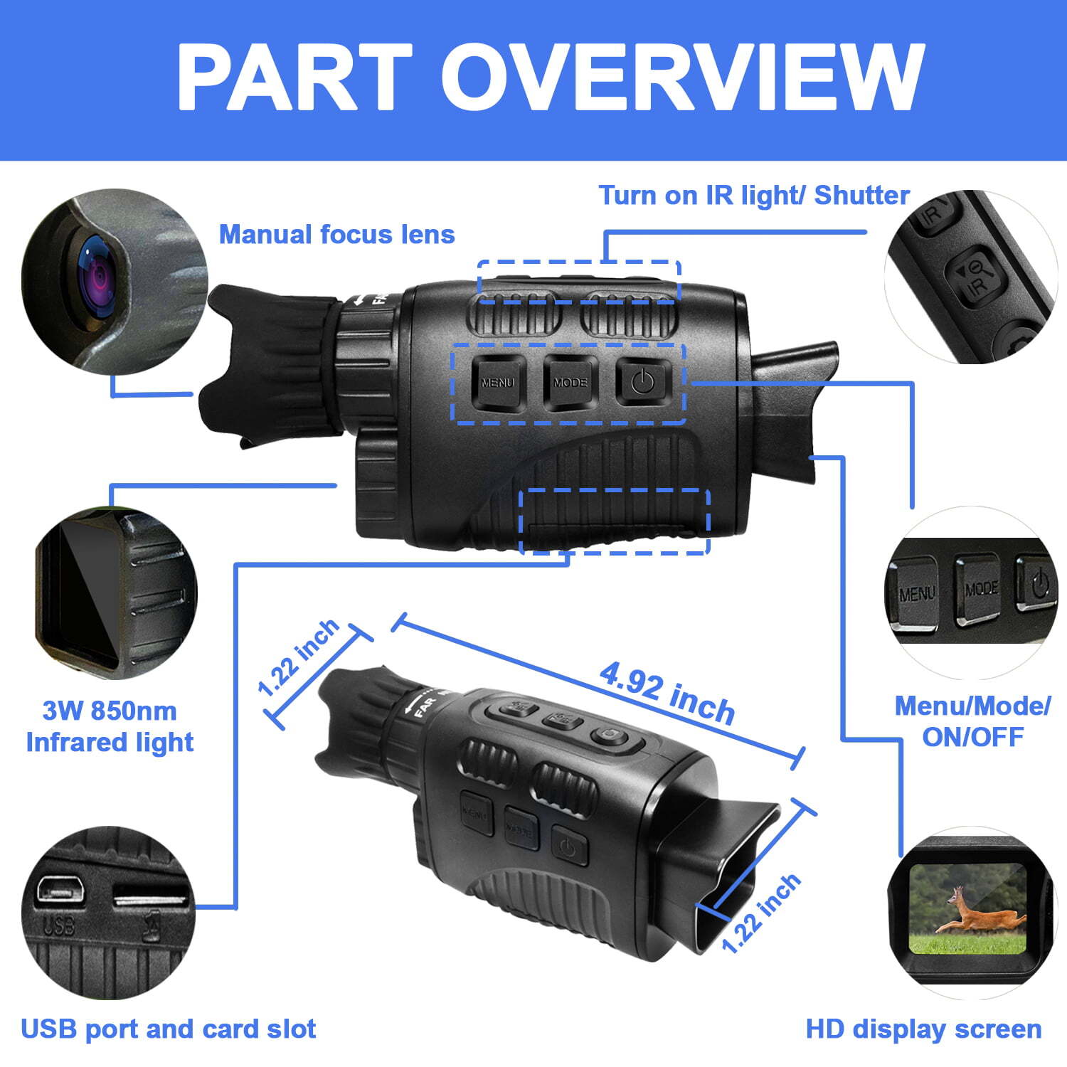 Rexing B1 Basic Infrared Night Vision Monocular – Buy Online at AbmarketX