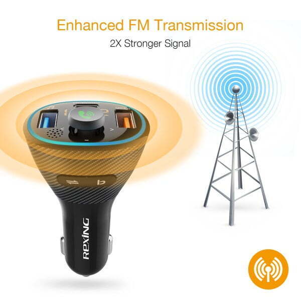 Rexing FM3 Bluetooth 5.0 FM Transmitter Car Charger – Buy Online at AbmarketX