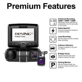 Rexing S1 3‑Channel Dash Cam – Buy Online at AbmarketX