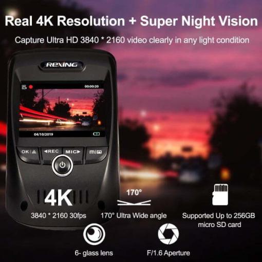 Rexing V1 MAX 4K Dash Cam with Wi-Fi and GPS - Image 2
