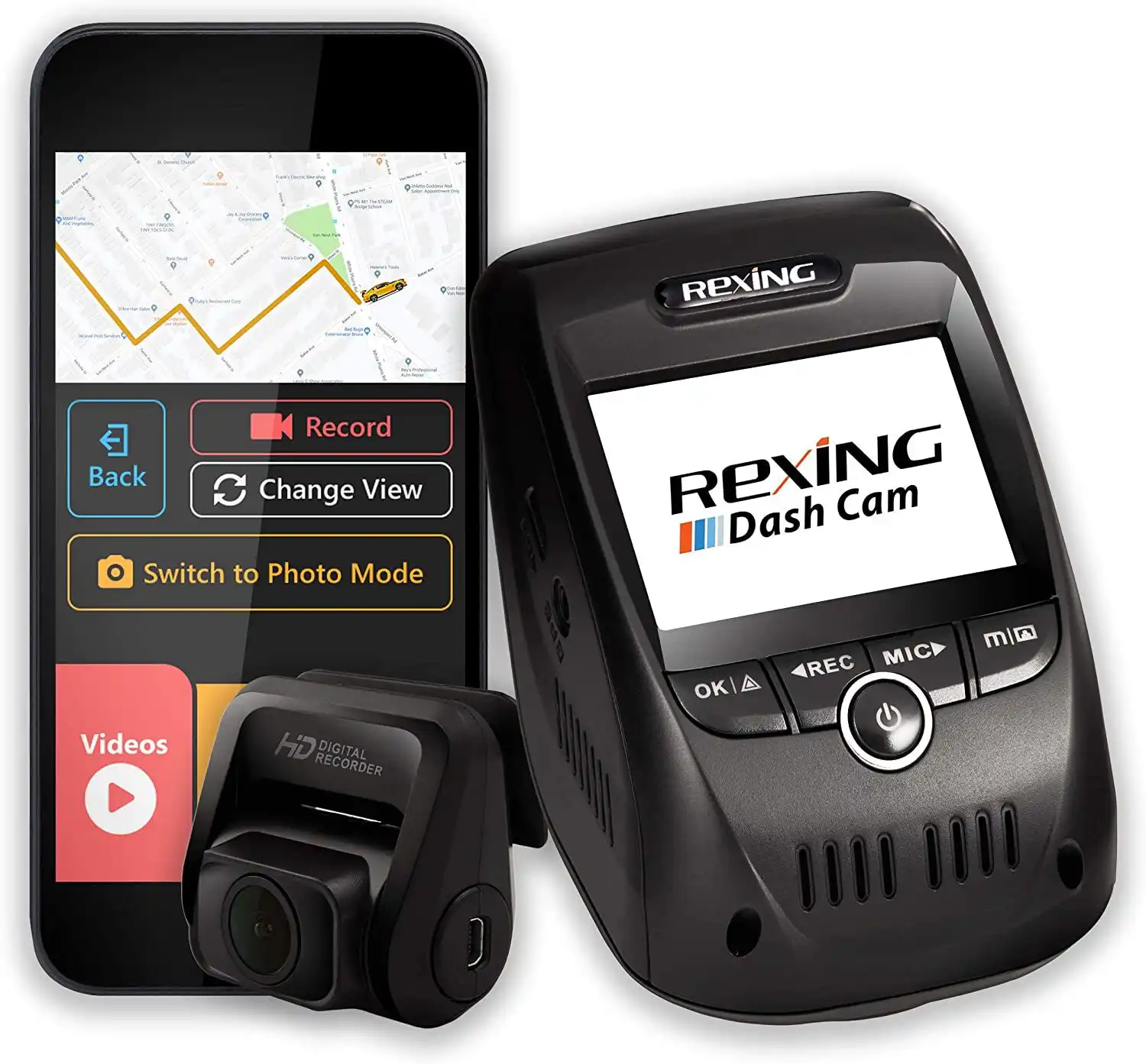 Rexing V1P Pro Dual 1080p Dash Cam with Wi-Fi & GPS – Buy Online at AbmarketX