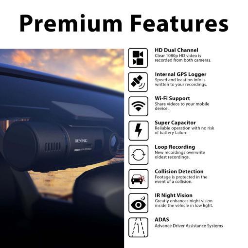 Rexing V3 Dual‑Channel Dash Cam Bundle - Image 4