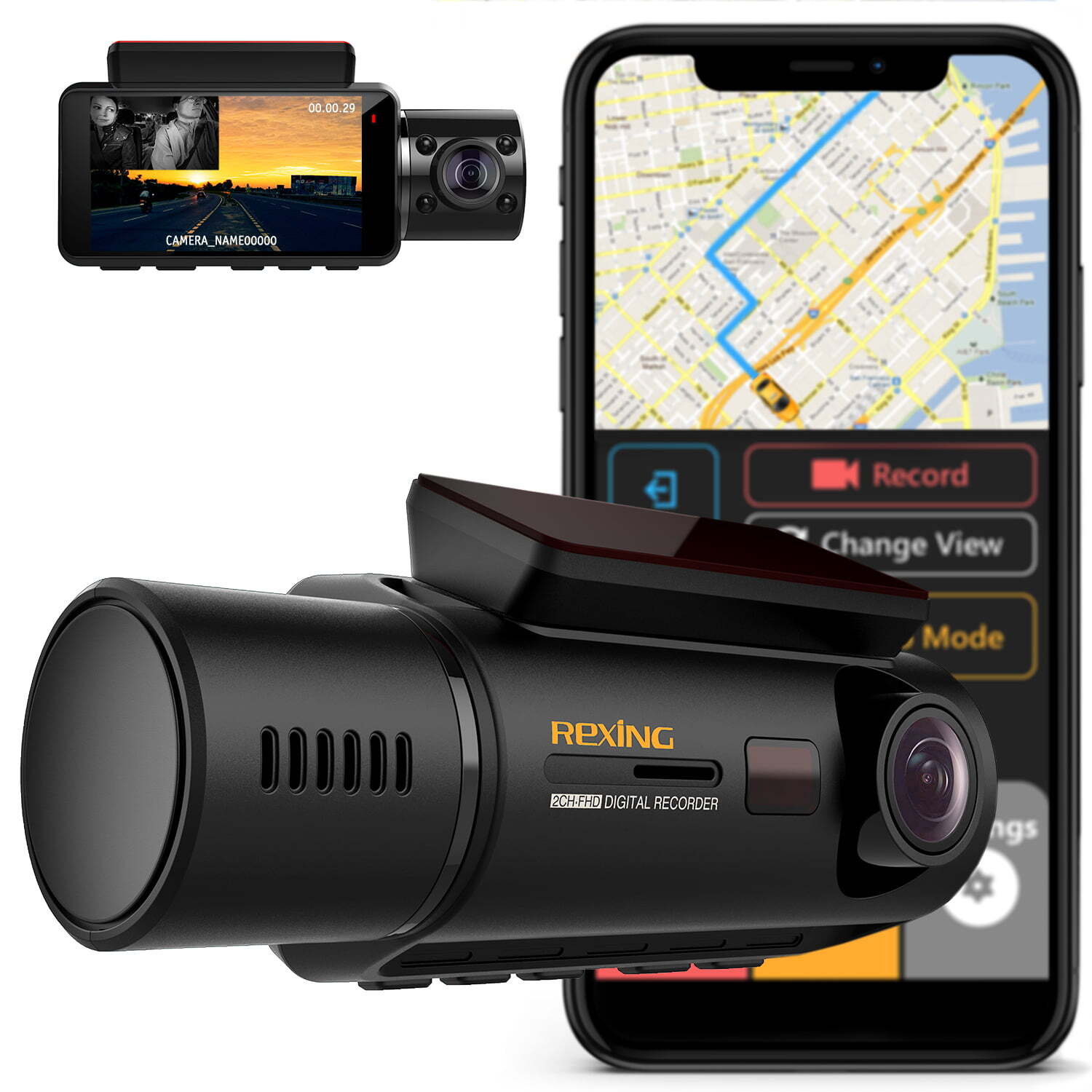 Rexing V3 Dual‑Channel Dash Cam Bundle – Buy Online at AbmarketX