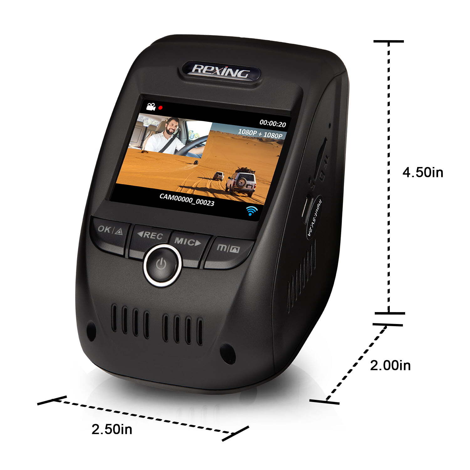 Rexing V1P Pro Dual 1080p Dash Cam with Wi-Fi & GPS – Buy Online at AbmarketX