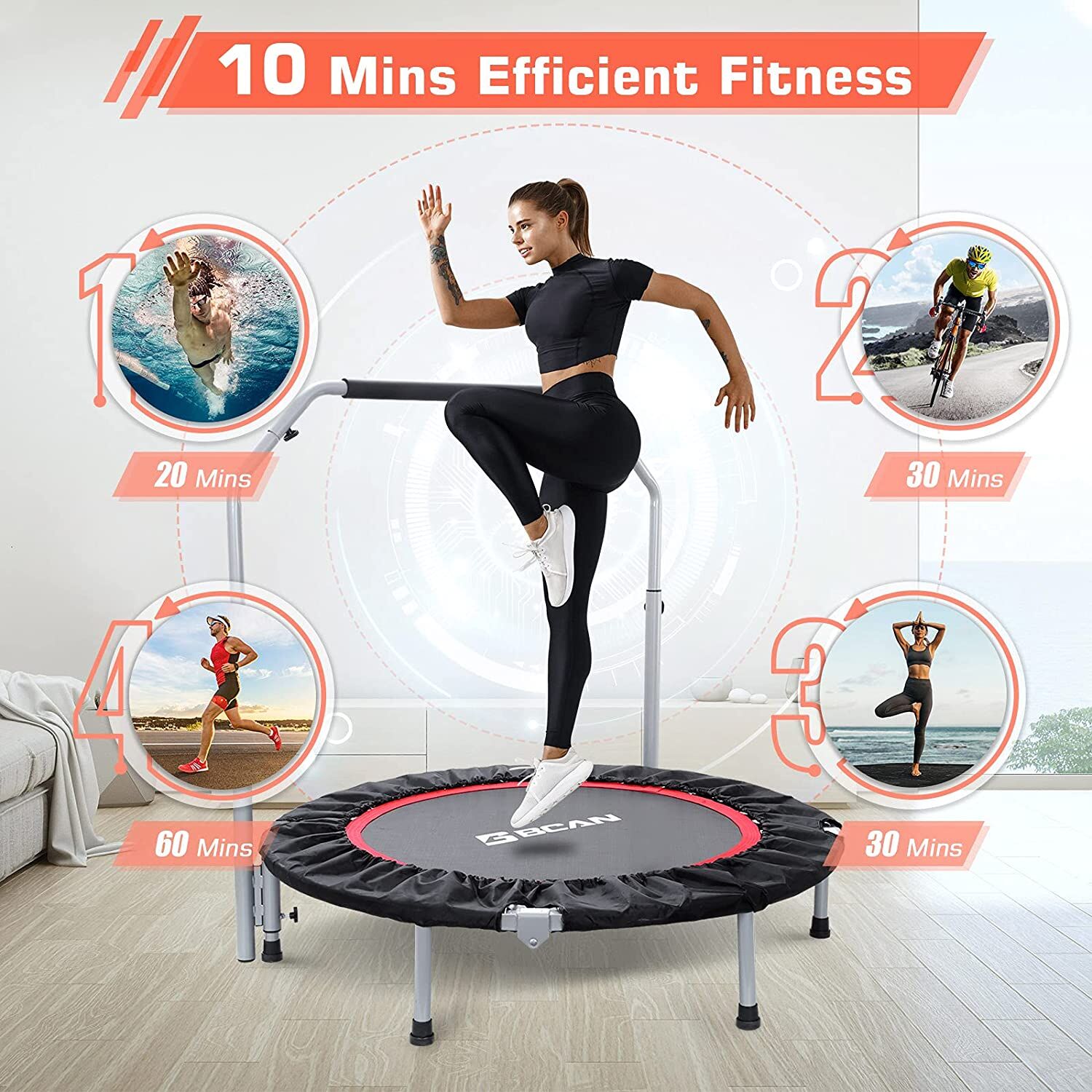BCAN 40/48″ Foldable Mini Trampoline – Buy Online at AbmarketX