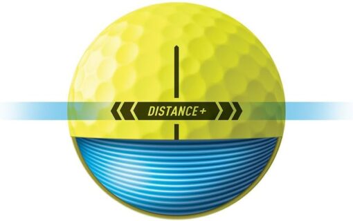 TaylorMade 2025 Distance Plus Golf Balls | 12pk - Yellow - Image 4