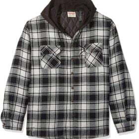 Wrangler Authentics quilted flannel jacket with hood – Buy Online at AbmarketX