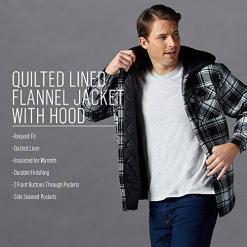 Wrangler Authentics quilted flannel jacket with hood – Buy Online at AbmarketX