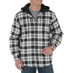 Wrangler Authentics quilted flannel jacket with hood – Buy Online at AbmarketX