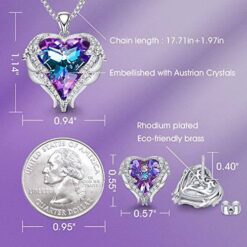 CDE Angel Wing Heart Necklace & Earrings Set – Buy Online at AbmarketX