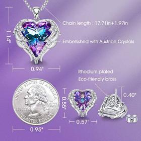 CDE Angel Wing Heart Necklace & Earrings Set – Buy Online at AbmarketX