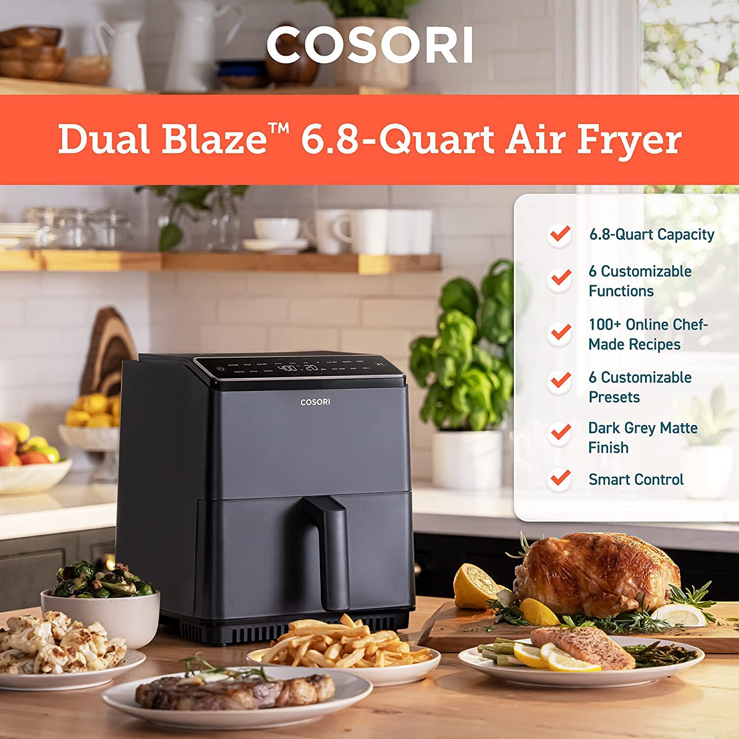 Cosori Dual Blaze 6.8 Qt Smart Air Fryer – Buy Online at AbmarketX