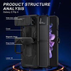 Alternative view of DOOTOO for Samsung Galaxy Z Flip 4 Case with Ring Holder