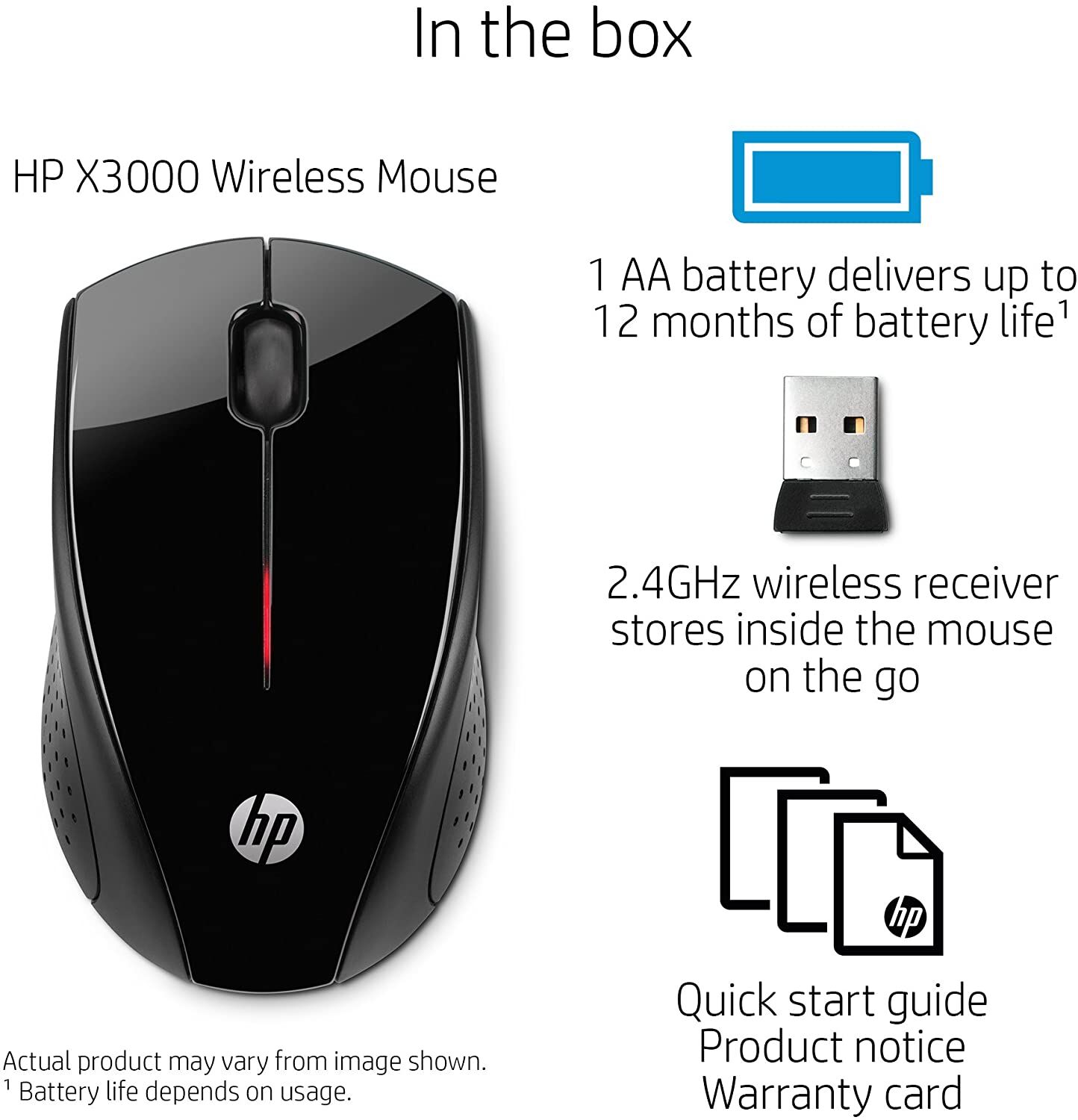 HP X3000 G3 Wireless Mouse – Black – Buy Online at AbmarketX