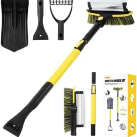 GEJRIO 5‑in‑1 Extendable Snow Brush & Ice Scraper – Buy Online at AbmarketX
