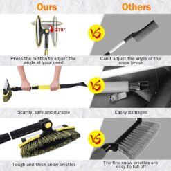 GEJRIO 5‑in‑1 Extendable Snow Brush & Ice Scraper – Buy Online at AbmarketX
