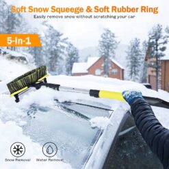 GEJRIO 5‑in‑1 Extendable Snow Brush & Ice Scraper – Buy Online at AbmarketX