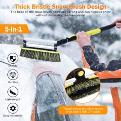 GEJRIO 5‑in‑1 Extendable Snow Brush & Ice Scraper – Buy Online at AbmarketX