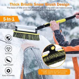 GEJRIO 5‑in‑1 Extendable Snow Brush & Ice Scraper – Buy Online at AbmarketX