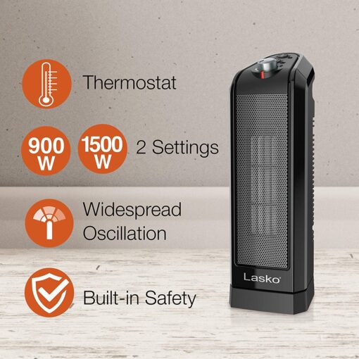 Lasko CT16450 1500 W Oscillating Ceramic Space Heater - Image 11