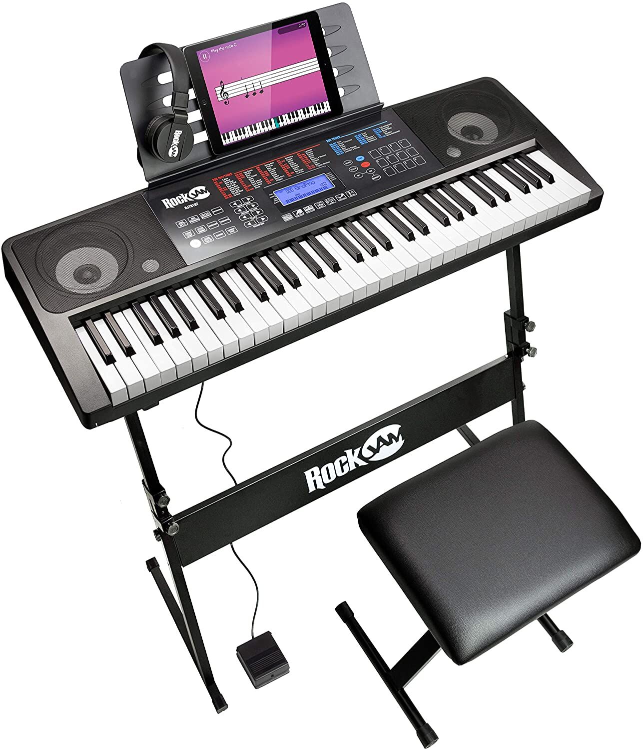 RockJam 61‑Key Touch Display Keyboard Piano Kit
