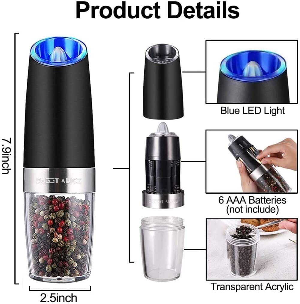 Sweet Alice Gravity Electric Salt/Pepper Grinder – Buy Online at AbmarketX