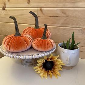 Gresorth Velvet Pumpkins Set – Assorted Orange Sizes – Buy Online at AbmarketX