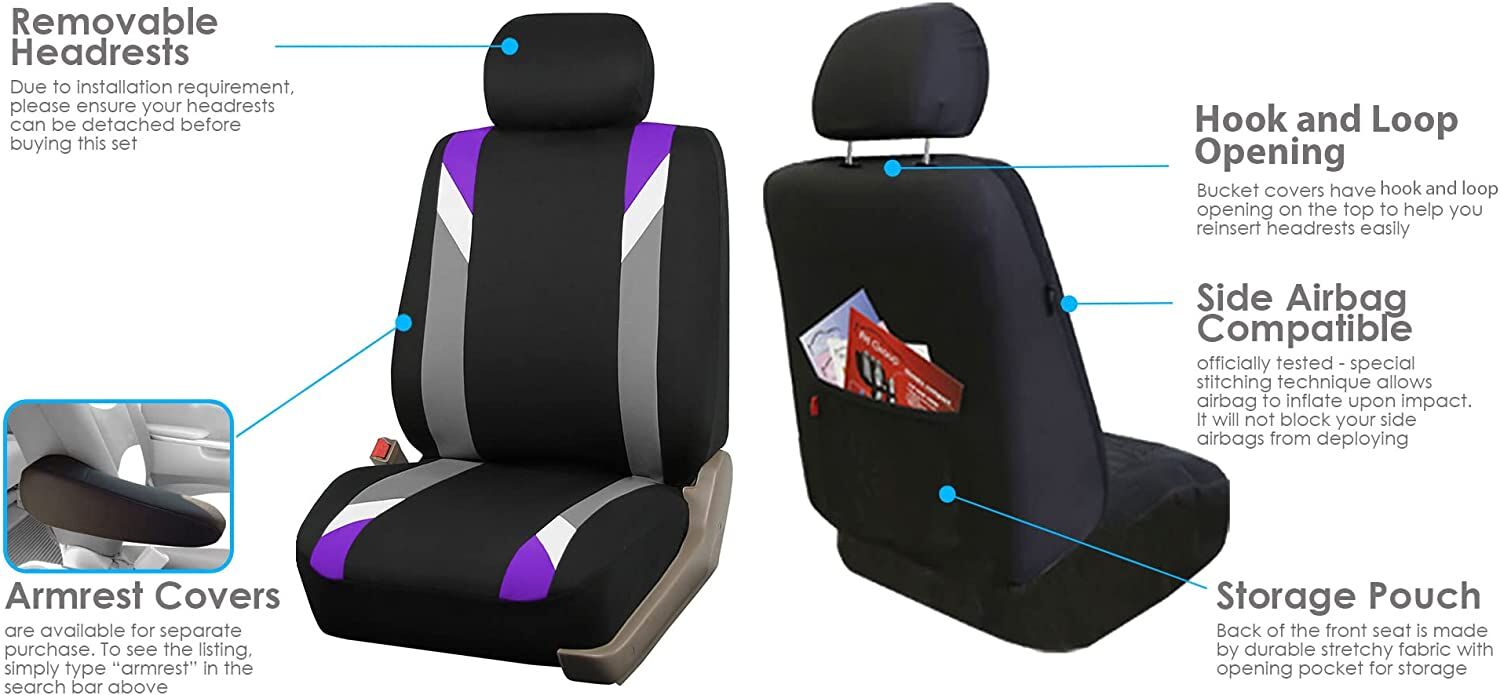 FH Group Front Set Cloth Car Seat Covers – Buy Online at AbmarketX