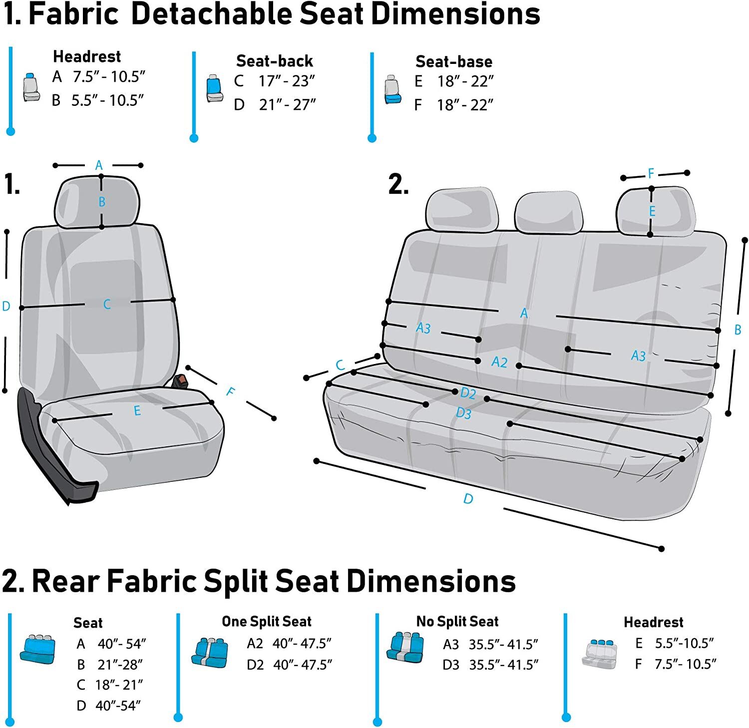 FH Group Front Set Cloth Car Seat Covers – Buy Online at AbmarketX