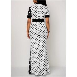 Polka Dot Long Maxi Casual Slim Vintage Women Dress – Buy Online at AbmarketX