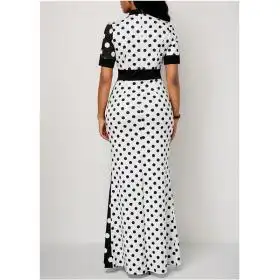 Polka Dot Long Maxi Casual Slim Vintage Women Dress – Buy Online at AbmarketX