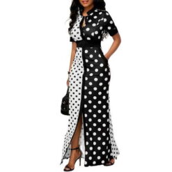 Alternative view of Polka Dot Long Maxi Casual Slim Vintage Women Dress