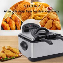 Secura 1700-Watt Stainless-Steel Triple Basket Electric Deep Fryer – Buy Online at AbmarketX