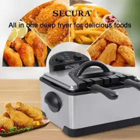 Secura 1700-Watt Stainless-Steel Triple Basket Electric Deep Fryer – Buy Online at AbmarketX