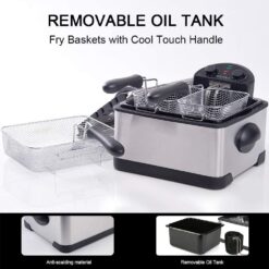 Secura 1700-Watt Stainless-Steel Triple Basket Electric Deep Fryer – Buy Online at AbmarketX