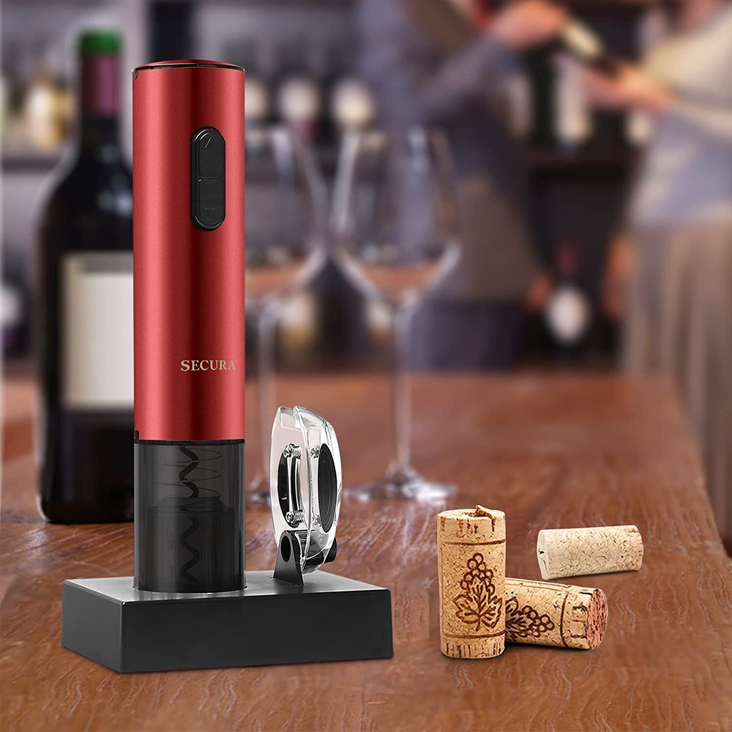 Secura Electric Wine Opener – Rechargeable (Red) – Buy Online at AbmarketX