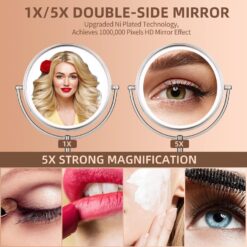 Alternative view of VESAUR 11" Extra Large 17" Tall Lighted Makeup Mirror
