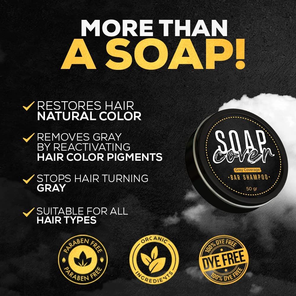 SOAP COVER Black Soap for Gray Hair – 1.7 oz – Buy Online at AbmarketX