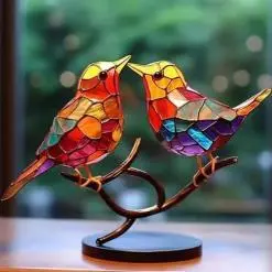Alternative view of Acrylic Birds On Branch Decorative Ornament