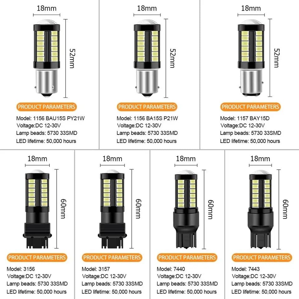 Amber LED Turn Signal Bulb Kit for Cars – Buy Online at AbmarketX