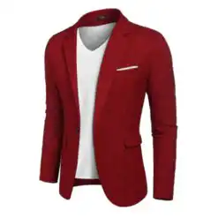 COOFANDY Red Men’s Slim Fit One Button Blazer – Buy Online at AbmarketX