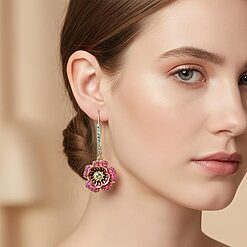 Betsey Johnson Rose Dangle Earrings - Image 3