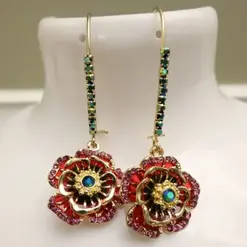 Betsey Johnson Rose Dangle Earrings