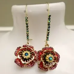 Betsey Johnson Rose Dangle Earrings