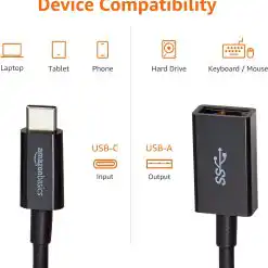 Amazon Basics USB-C to USB-A Female Adapter Cable Converter – Buy Online at AbmarketX