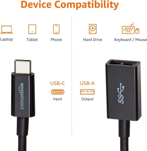 Amazon Basics USB-C to USB-A Female Adapter Cable Converter - Image 6